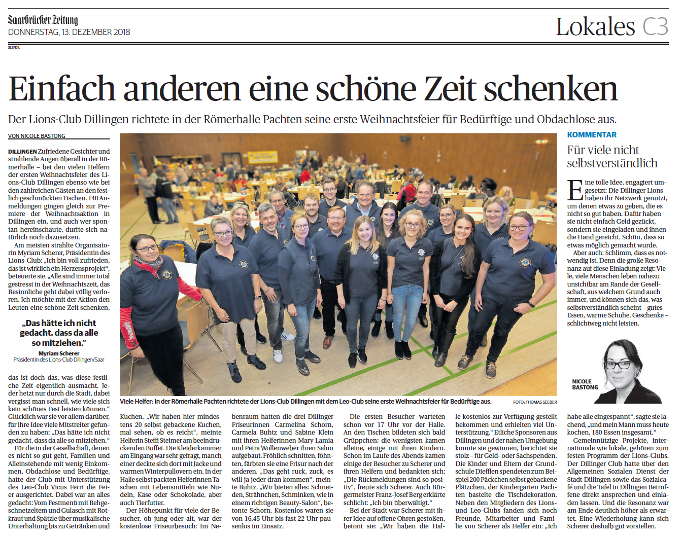 SZ-Artikel zur Weihnachtsfeier 2018